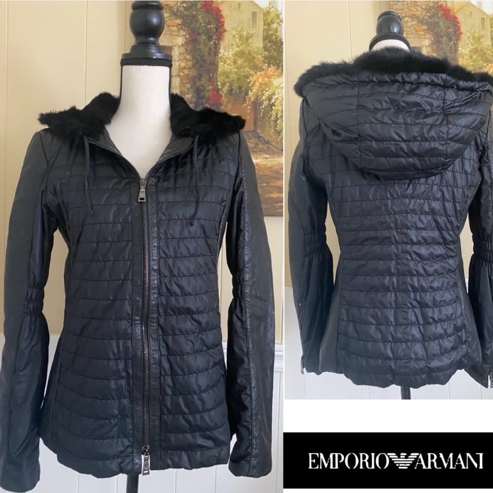 Emporio Armani Lam Leather Quilted Jacket